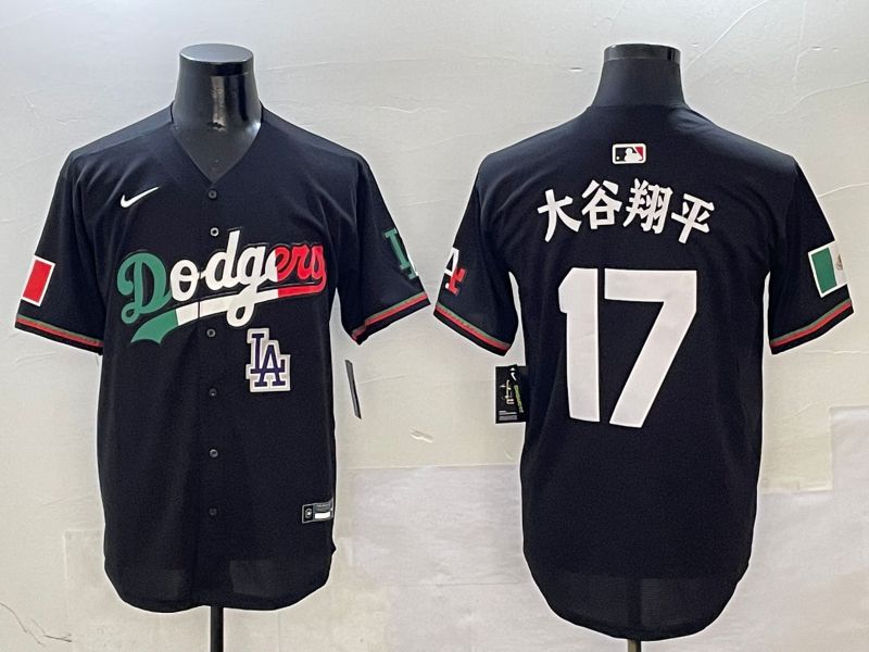 Men Los Angeles Dodgers 17 Ohtani Black Mexico Nike 2025 MLB Jersey style 10